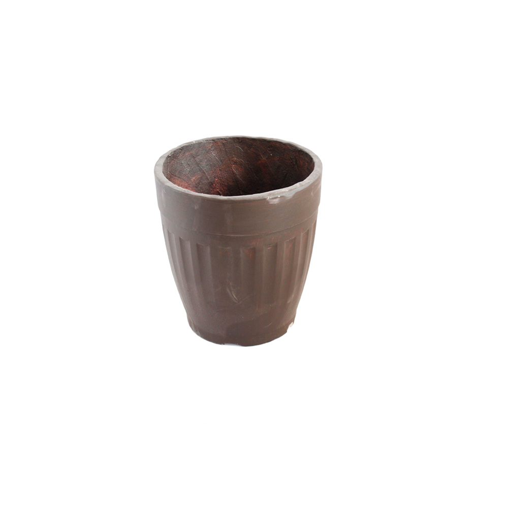 JARDINERA ACANALADA REDONDA GRIS